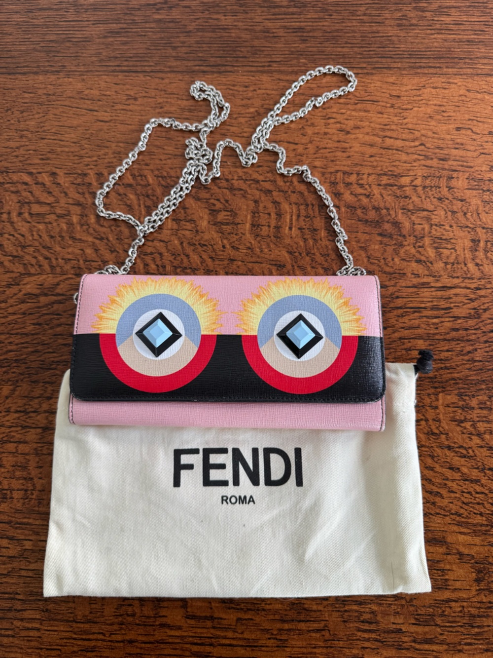 Fendi Hypnoteyes Monster Wallet on Chain with COA and Dust Bag